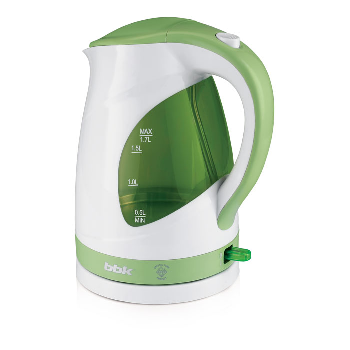 Чайник BBK "EK1700P", электрический, бело-зеленый