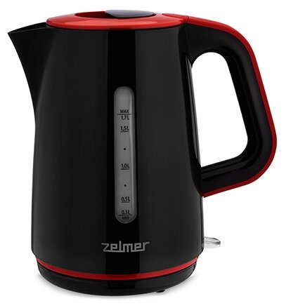Чайник Zelmer "ZCK7620R BLACK/RED", электрический, черный