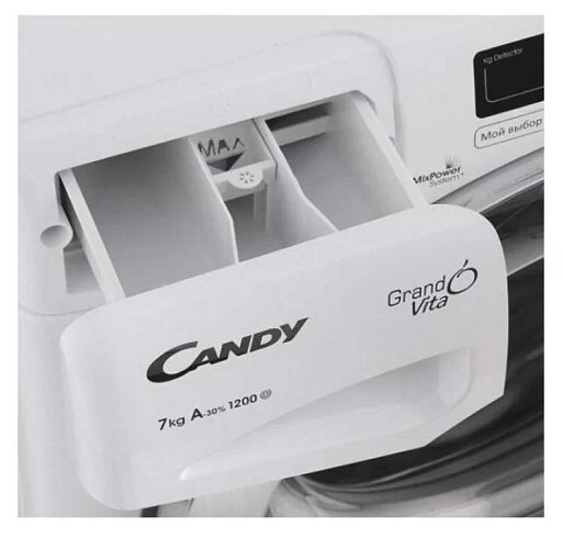 null Стиральная машина Candy "GrandO Vita Smart GVS4 127TWC3/2-07", узкая, фронтальная, A, белый. null.