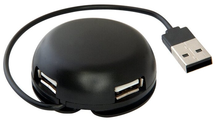Разветвитель 4 порта USB2.0 Defender "Quadro Light" 83201, внешн., черный
