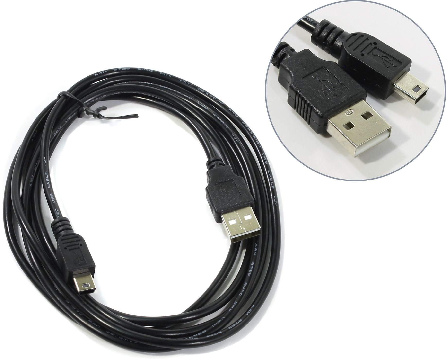 Кабель USB2.0 соединительный USB A-miniB ExeGate "EX-CC-USB2-AMminiBM5P-1.8"