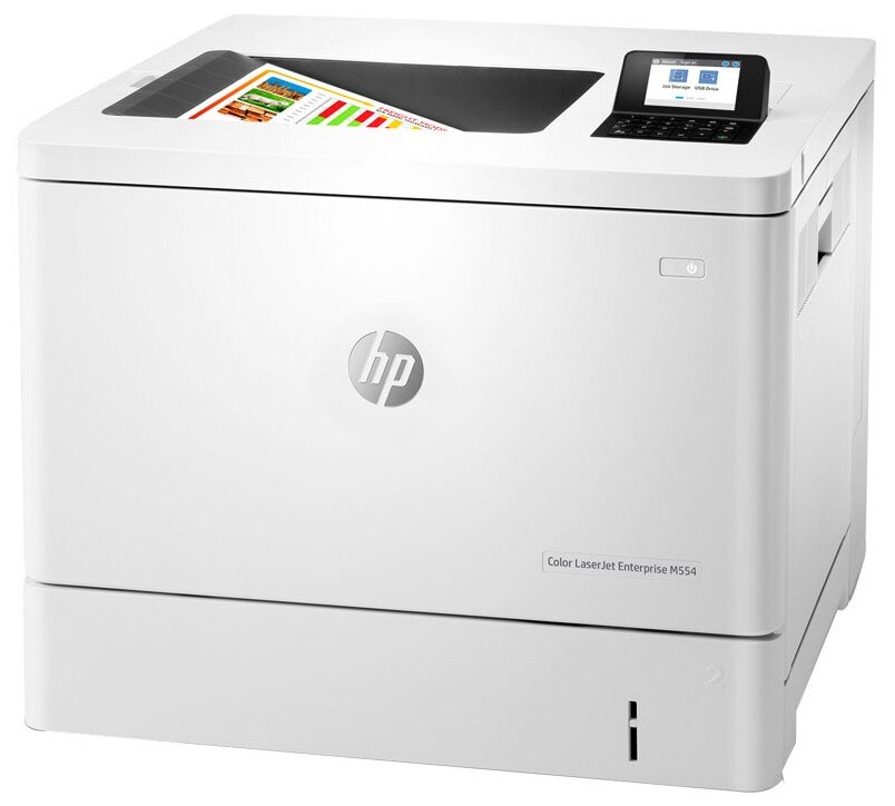Цветной лазерный принтер HP "Color LaserJet Enterprise M554dn" A4, 600x600dpi, белый