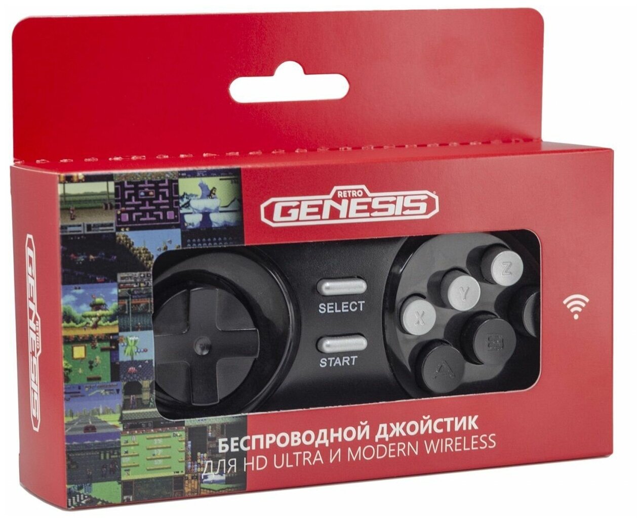 Аксессуар для игровой приставки - джойстик Retro Genesis "Controller 16 Bit" ACSg09, беспроводной, для HD Ultra/P1