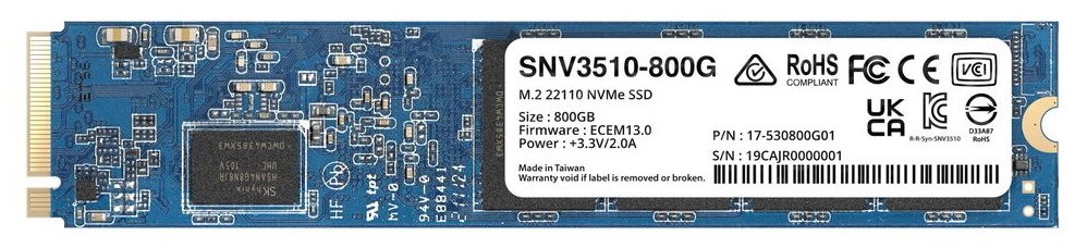 SSD диск 800ГБ M.2 Synology "SNV3500" SNV3510-800G