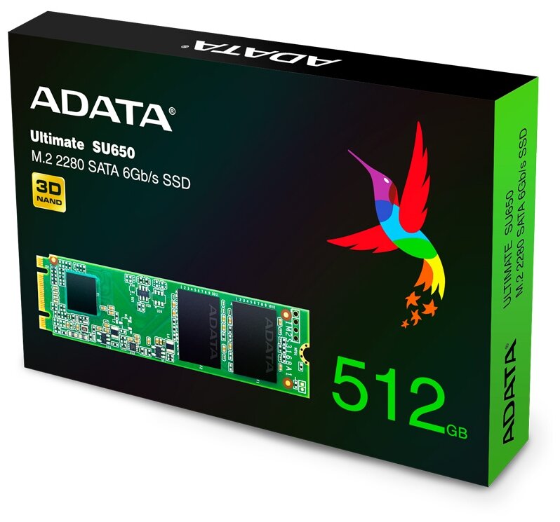 SSD диск 512ГБ M.2 ADATA "Ultimate SU650" ASU650NS38-512GT-C