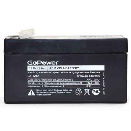 Батарея аккумуляторная GoPower "LA-1212" 00-00015319, 12В 1.2А*ч
