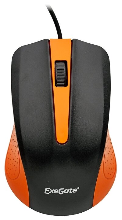 Оптическая мышь ExeGate "SH-9030BO Color box" EX280437RUS, 2кн.+скр., черно-оранжевый