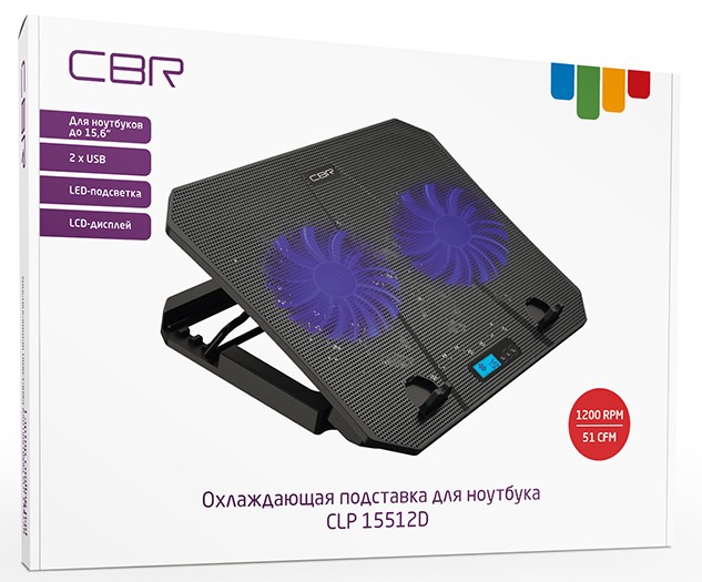 Подставка для ноутбука 15.6" CBR "CLP 15512D" с воздушным охлаждением