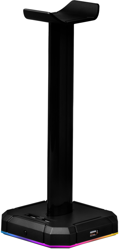 Подставка Defender "Redragon Scepter Pro" 77595, для наушников + USB Hub, подсветка, черный
