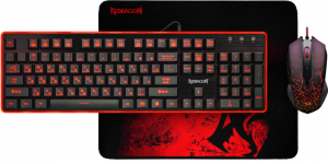 Комплект клавиатура + мышь + ковер Defender "Redragon S107" 78225, подсветка