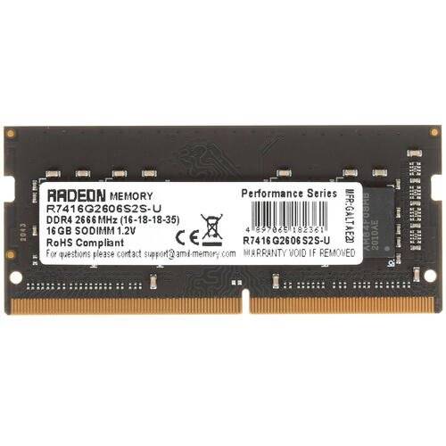 Модуль оперативной памяти SO-DIMM 16ГБ DDR4 SDRAM AMD "Radeon R7 Performance" R7416G2606S2S-U