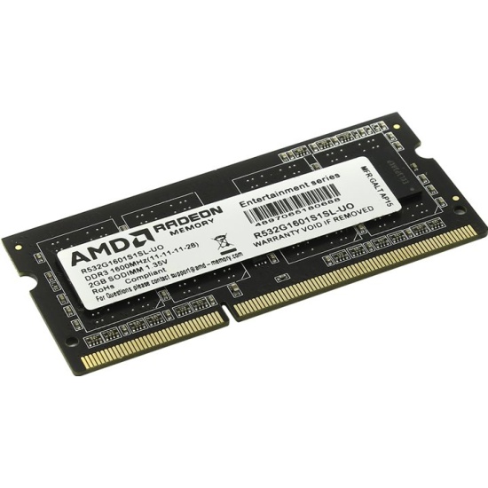 Модуль оперативной памяти SO-DIMM 2ГБ DDR3L SDRAM AMD "Entertainment" R532G1601S1SL-UO