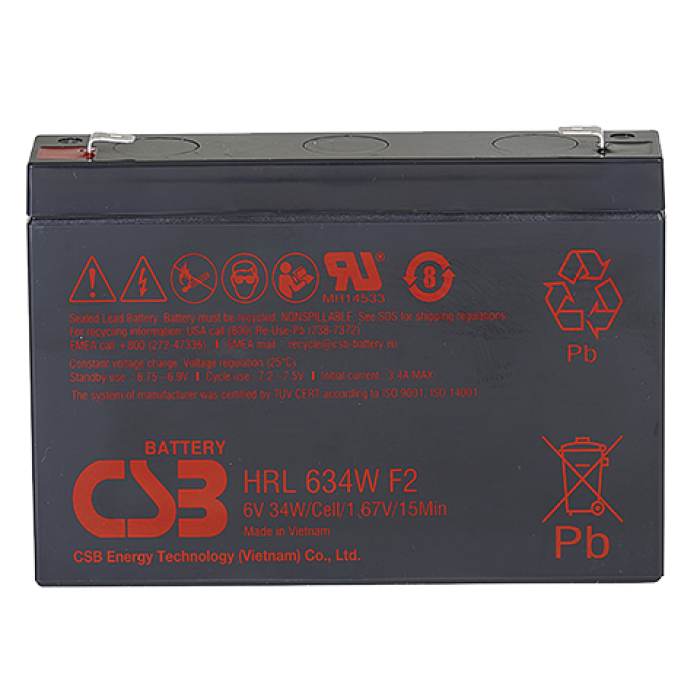 Батарея аккумуляторная CSB "HRL634W F2 FR" 6В 8.5А*ч