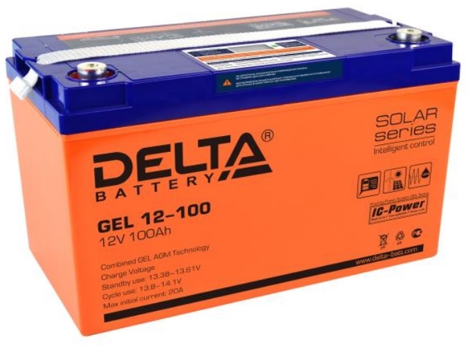 Батарея аккумуляторная Delta "GEL 12-100" 12В 100.0А*ч