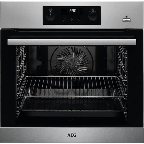 Духовой шкаф AEG "BPB355020M", встраиваемый, электрический, A+, серебристо-черный