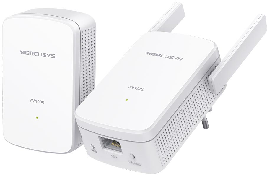 Powerline-адаптер Mercusys "MP510 KIT" 1 порт 1Гбит/сек. + WiFi 300Мбит/сек.