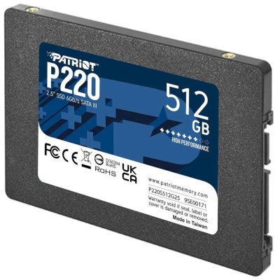 SSD диск 512ГБ 2.5" Patriot "P220" P220S512G25