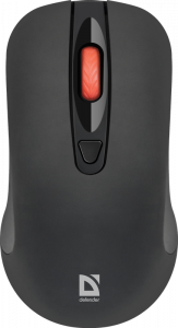 Оптическая мышь Defender "Nexus MS-195" 52195, беспров., 3кн.+скр., черный