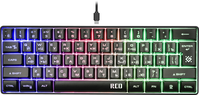 Клавиатура Defender "GK-116 Red" 45117, подсветка, черный