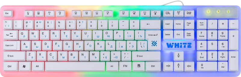 Клавиатура Defender "GK-172 White" 45172, подсветка, белый
