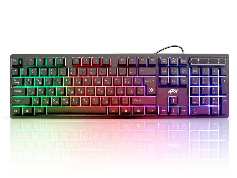 Клавиатура Defender "GK-196L Arx" 45196, подсветка, водостойкая, черный