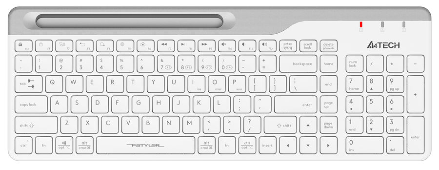Клавиатура A4Tech "FStyler FBK25", беспров., бело-серый