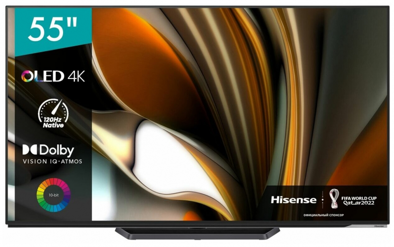 Телевизор 55" Hisense "55A85H", OLED, 4K Ultra HD 3840x2160, Smart TV, черный