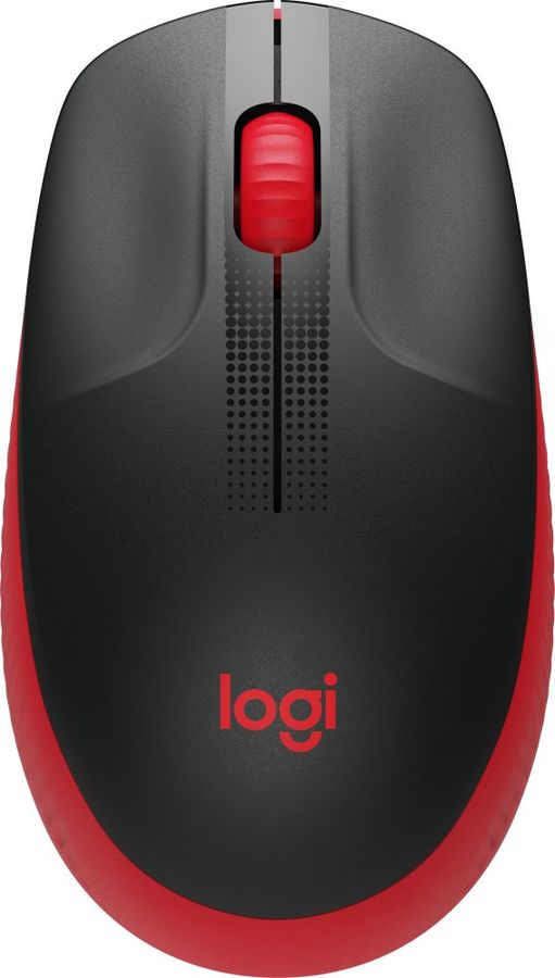 Оптическая мышь Logitech "M190" 910-005926, беспров., 2кн.+скр., черно-красный