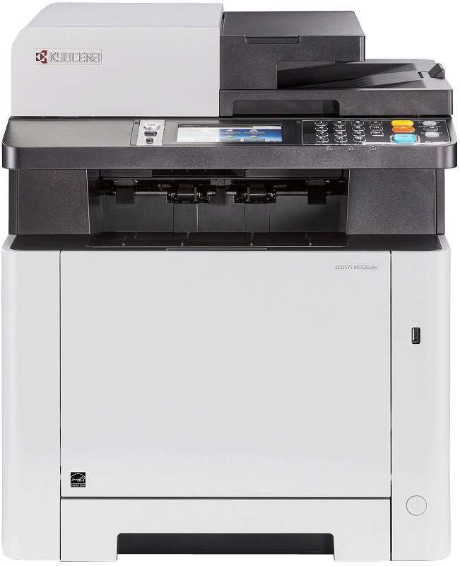 Цветное многофункциональное устройство Kyocera "ECOSYS M5526cdn/A" A4, лазерный, принтер + сканер + копир, ЖК, бело-черный