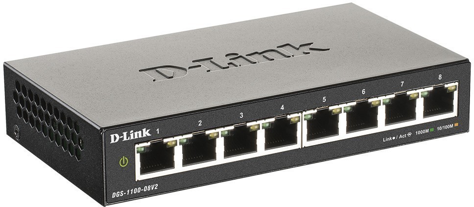 Коммутатор D-Link "DGS-1100-08V2/A1A" 8 портов 1Гбит/сек., управляемый