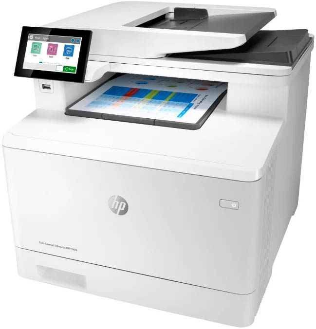 Цветное многофункциональное устройство HP "Color LaserJet Enterprise M480f" A4, лазерный, 600x600dpi, принтер + сканер + копир + факc, ЖК, бело-черный