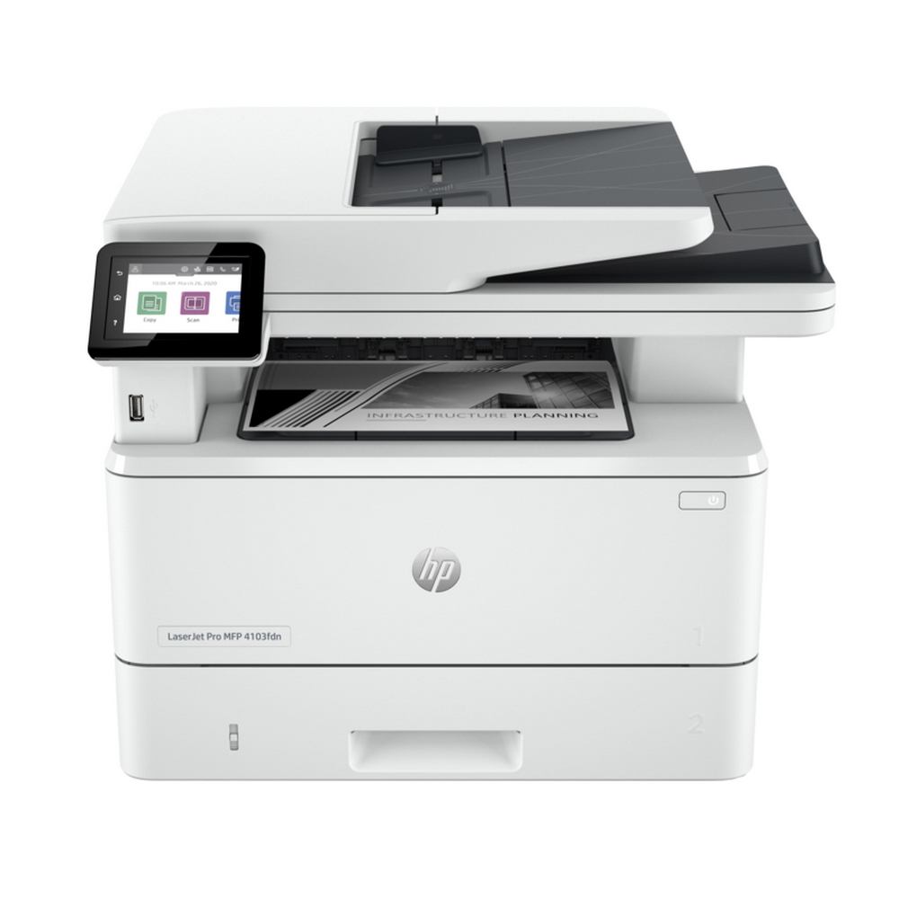Многофункциональное устройство HP "LaserJet Pro MFP M4103fdw" A4, лазерный, принтер + сканер + копир + факс, ЖК, бело-черный