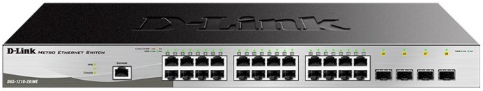 Коммутатор 1U 19" RM D-Link "DGS-1210-28/ME/B2A" 24 порта 1Гбит/сек. + 4 порта SFP, управляемый