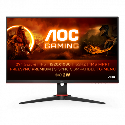 Монитор 27.0" AOC "27G2SPAE Gaming" 1920x1080, IPS, черно-красный