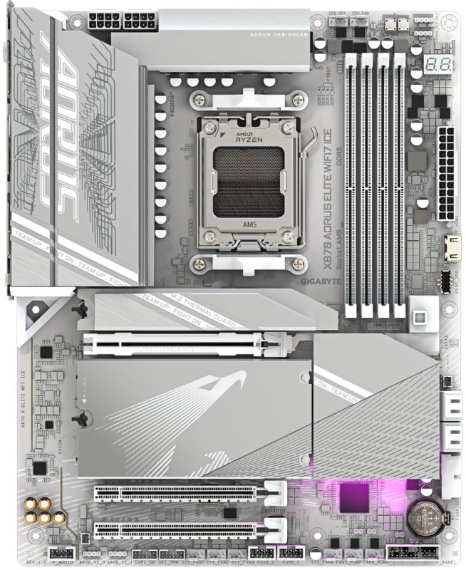 Материнская плата SocketAM5 GIGABYTE "X870 AORUS ELITE WIFI7 ICE"