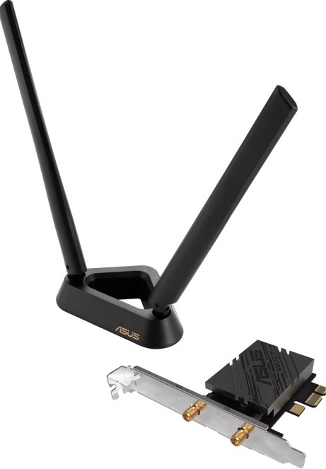 Сетевая карта Wi-Fi 5764+2882+688Мбит/сек. ASUS "PCE-BE92BT" 802.11a/b/g/n/ac/ax/be, с поддержкой Bluetooth 5.4