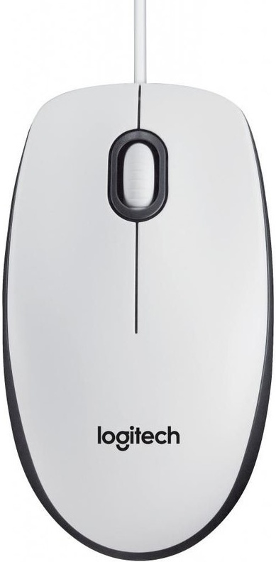 Оптическая мышь Logitech "M100" 910-006764, 2кн.+скр., бело-черный