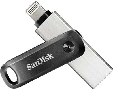 Накопитель USB flash 64ГБ SanDisk "iXpand Go" SDIX60N-064G-GN6NN, серебристо-черный