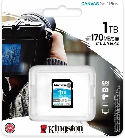 Карта памяти 1ТБ Kingston "Canvas Go Plus" SDG3/1TB SecureDigital XC UHS-I U3