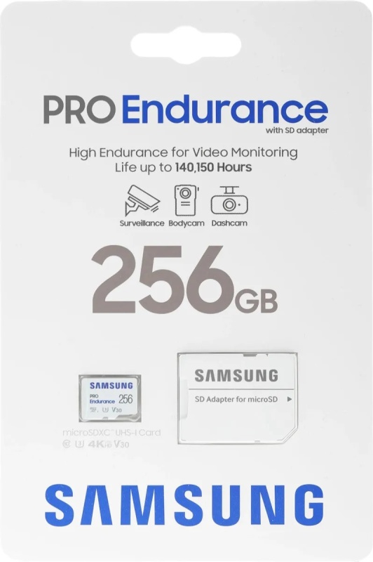 Карта памяти 256ГБ Samsung "PRO Endurance" MB-MJ256KA/APC microSD XC UHS-I U3 + адаптер