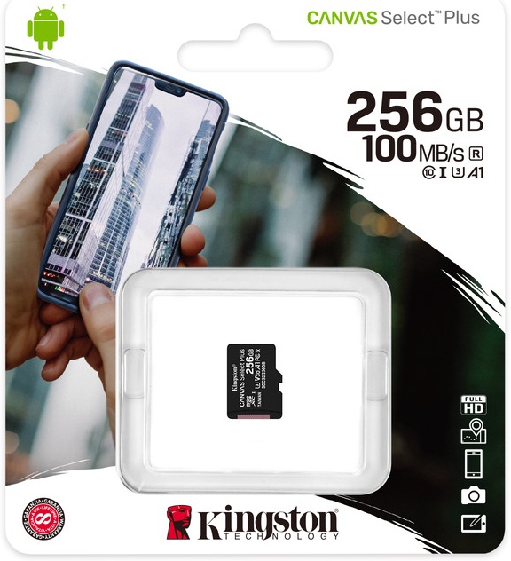 Карта памяти 256ГБ Kingston "Canvas Select Plus" SDCS2/256GBSP microSD XC UHS-I U3