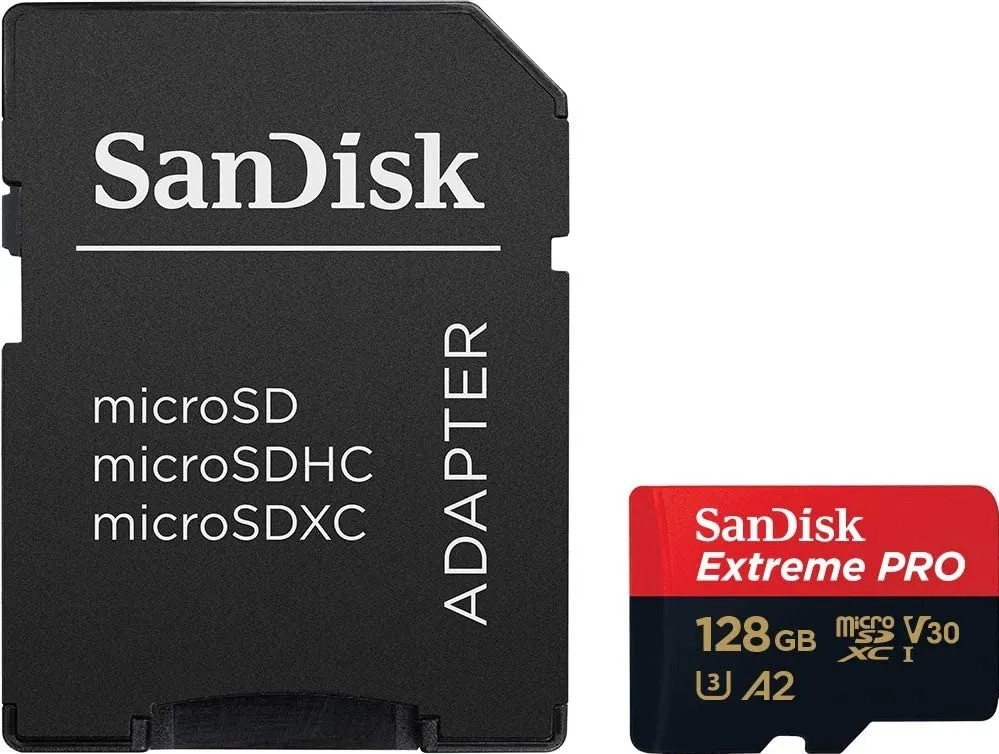 Карта памяти 128ГБ SanDisk "Extreme Pro" SDSQXCD-128G-GN6MA microSD XC UHS-I U3 + адаптер