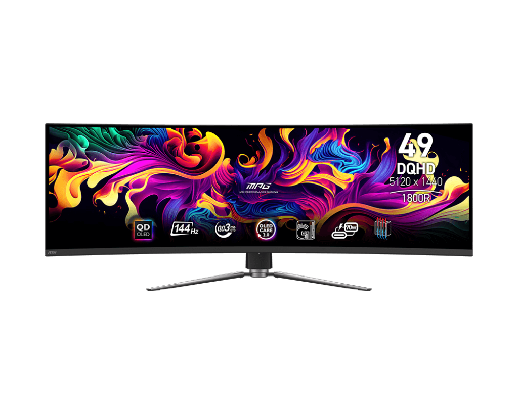 Монитор 49.0" MSI "MPG 491CQP QD-OLED" 9S6-3FA84T-010, 5120x1440, QD-OLED, черный