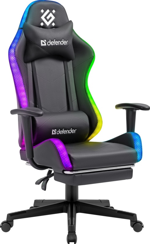 Кресло Defender "Watcher" 64334, подсветка, черный