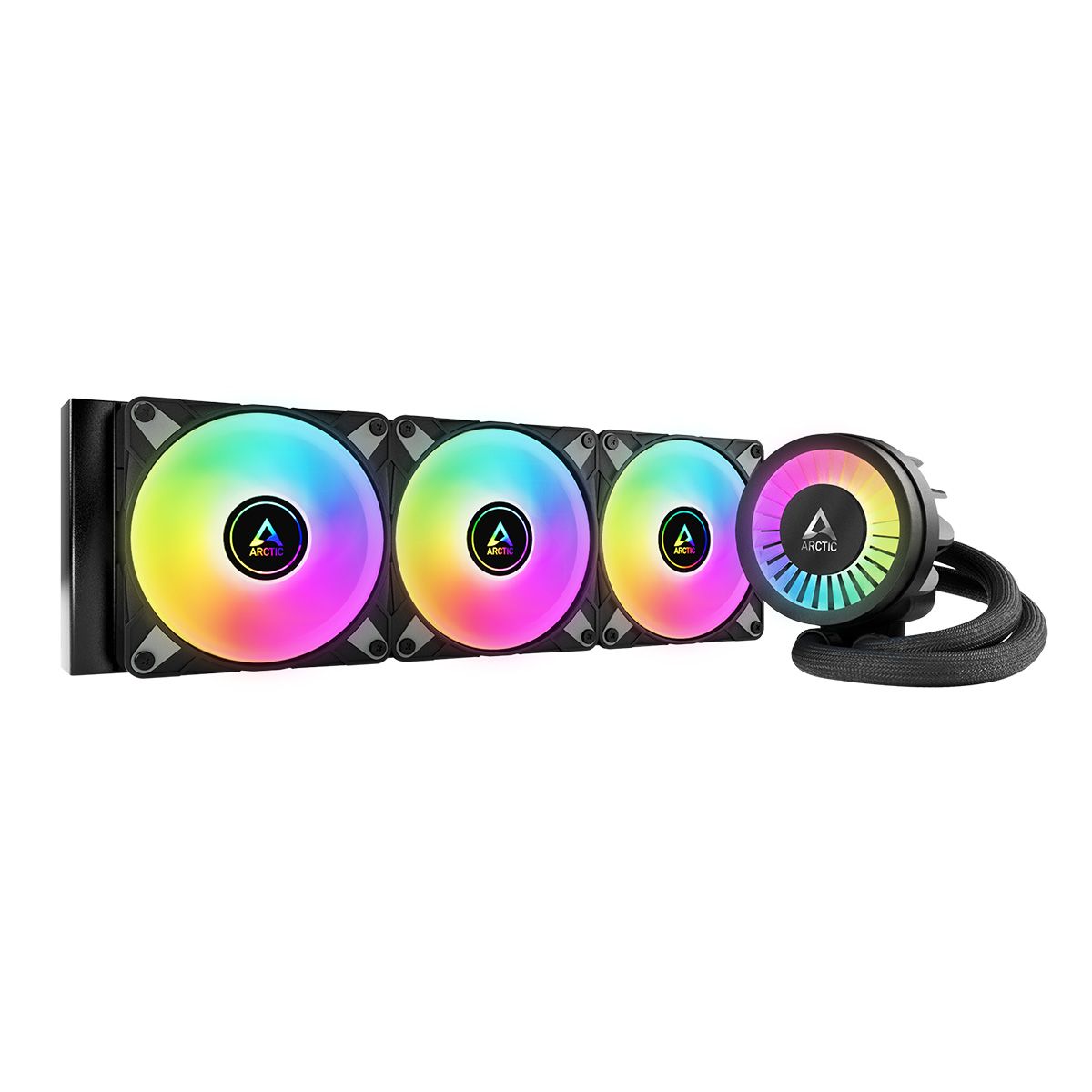 Система водяного охлаждения для Socket1700/1851/AM4/AM5 Arctic "Liquid Freezer III-360 A-RGB Black" ACFRE00144A, подсветка