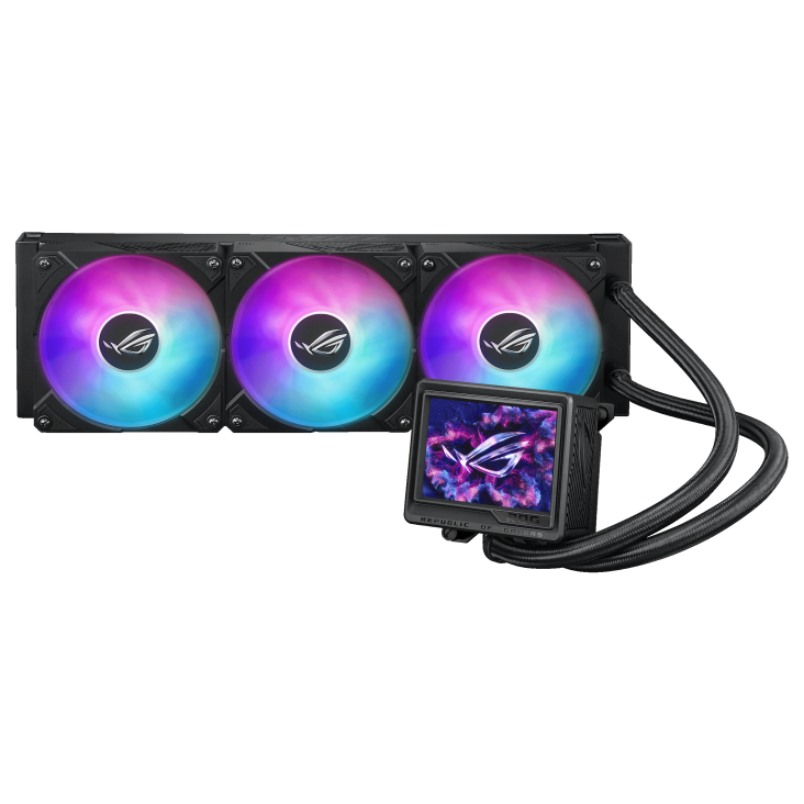Система водяного охлаждения для Socket1700/1851/AM4/AM5 ASUS "ROG RYUJIN III 360 ARGB Extreme" 90RC0131-M0EAY0, ЖК-экран, подсветка