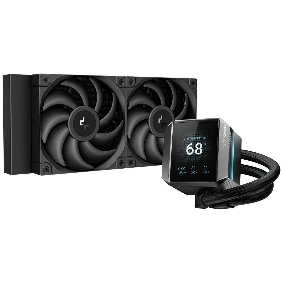 Система водяного охлаждения для Socket1700/1851/AM4/AM5 Deepcool "MYSTIQUE 240" R-LX550-BKDSNC-G-1, дисплей