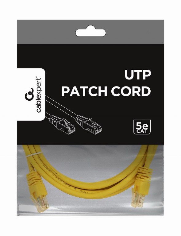 Патч-корд UTP 5e кат. Cablexpert "PP12-3M/Y" с разъемами RJ-45, желтый