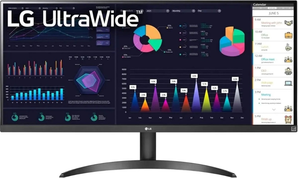 Монитор 34.0" LG "UltraWide 34WQ500-B" 2560x1080, IPS, черный