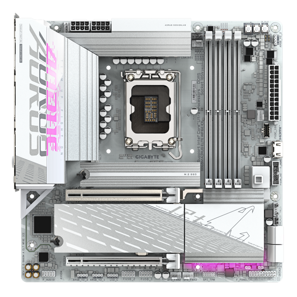 Материнская плата Socket1851 GIGABYTE "B860M AORUS ELITE WIFI6E ICE"